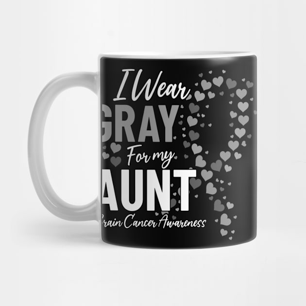 I Wear Gray for My Aunt Gray Ribbon Brain Tumor Awareness by Boneworkshop